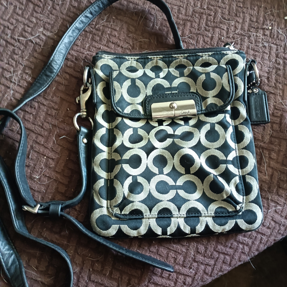 Coach Black and Gold Crossbody Bag